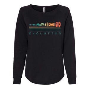 Video Game Controller Evolution 80s 90s Retro Gaming Gamer Womens California Wash Sweatshirt