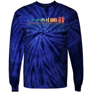 Video Game Controller Evolution 80s 90s Retro Gaming Gamer Tie-Dye Long Sleeve Shirt