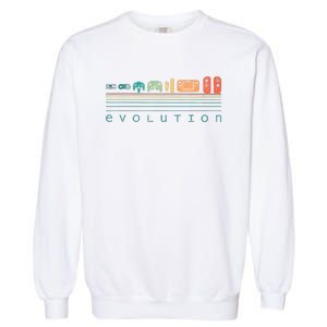 Video Game Controller Evolution 80s 90s Retro Gaming Gamer Garment-Dyed Sweatshirt