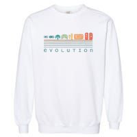 Video Game Controller Evolution 80s 90s Retro Gaming Gamer Garment-Dyed Sweatshirt