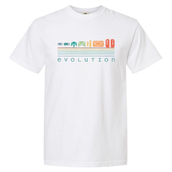 Video Game Controller Evolution 80s 90s Retro Gaming Gamer Garment-Dyed Heavyweight T-Shirt