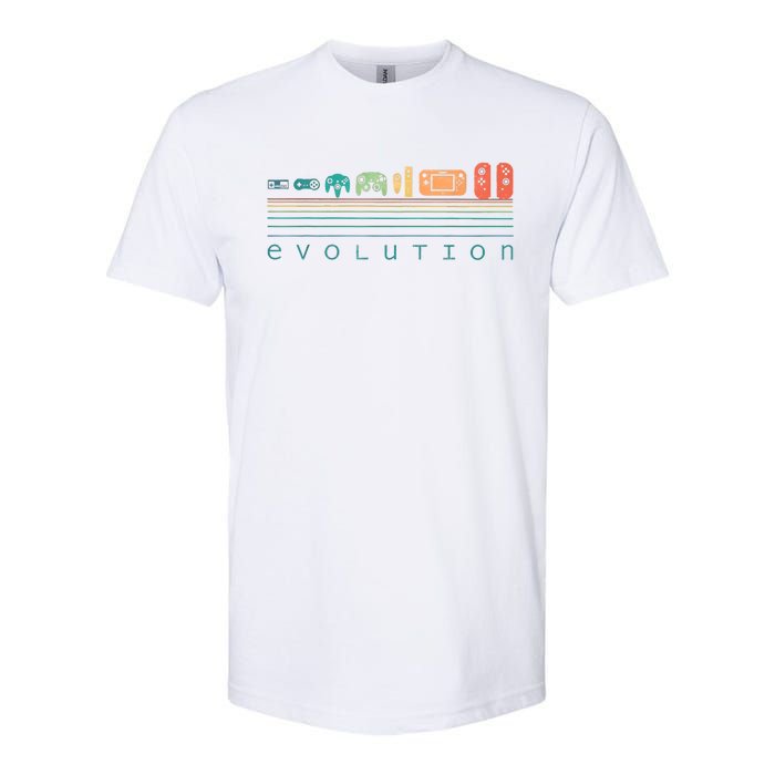 Video Game Controller Evolution 80s 90s Retro Gaming Gamer Softstyle CVC T-Shirt