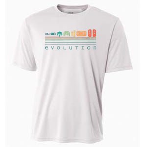 Video Game Controller Evolution 80s 90s Retro Gaming Gamer Cooling Performance Crew T-Shirt