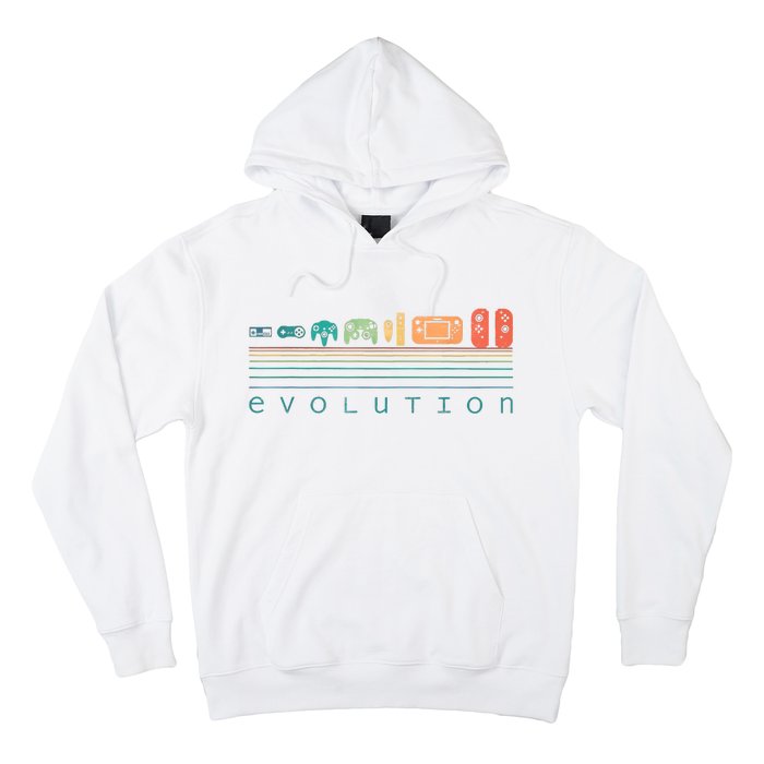 Video Game Controller Evolution 80s 90s Retro Gaming Gamer Hoodie