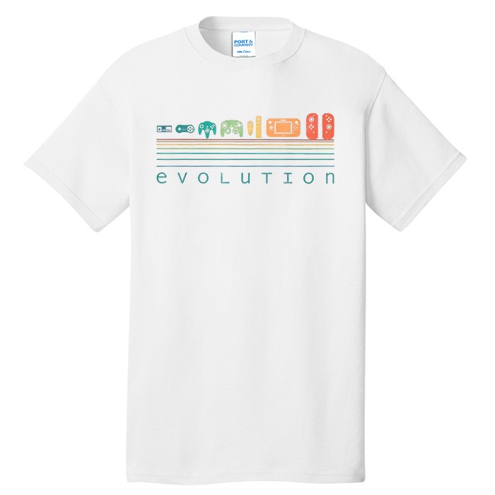 Video Game Controller Evolution 80s 90s Retro Gaming Gamer Tall T-Shirt