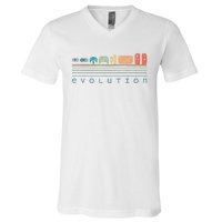 Video Game Controller Evolution 80s 90s Retro Gaming Gamer V-Neck T-Shirt