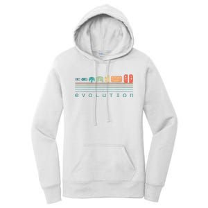 Video Game Controller Evolution 80s 90s Retro Gaming Gamer Women's Pullover Hoodie