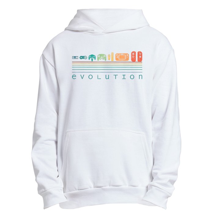 Video Game Controller Evolution 80s 90s Retro Gaming Gamer Urban Pullover Hoodie