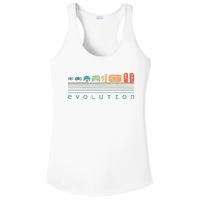 Video Game Controller Evolution 80s 90s Retro Gaming Gamer Ladies PosiCharge Competitor Racerback Tank