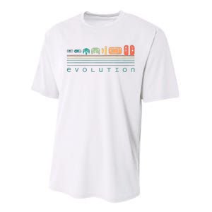 Video Game Controller Evolution 80s 90s Retro Gaming Gamer Performance Sprint T-Shirt