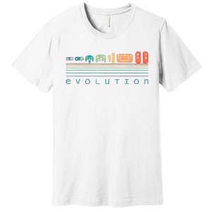 Video Game Controller Evolution 80s 90s Retro Gaming Gamer Premium T-Shirt