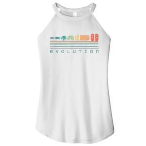 Video Game Controller Evolution 80s 90s Retro Gaming Gamer Women's Perfect Tri Rocker Tank