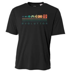 Video Game Controller Evolution 80s 90s Retro Gaming Gamer Cooling Performance Crew T-Shirt