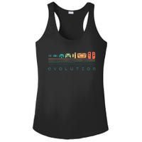 Video Game Controller Evolution 80s 90s Retro Gaming Gamer Ladies PosiCharge Competitor Racerback Tank