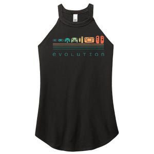 Video Game Controller Evolution 80s 90s Retro Gaming Gamer Women's Perfect Tri Rocker Tank