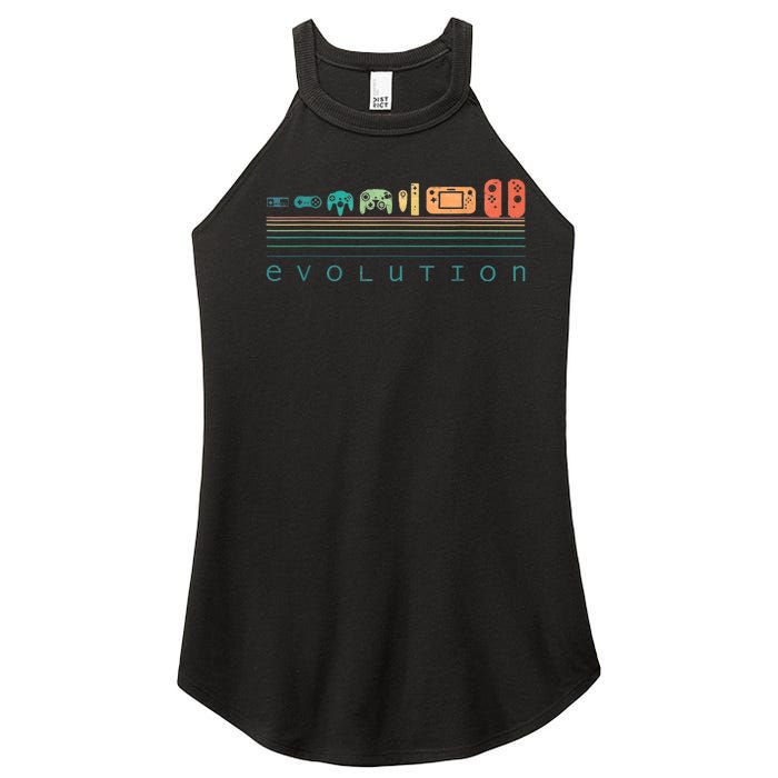 Video Game Controller Evolution 80s 90s Retro Gaming Gamer Women's Perfect Tri Rocker Tank