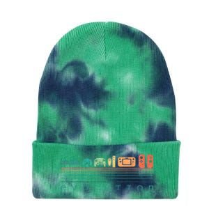 Video Game Controller Evolution 80s 90s Retro Gaming Gamer Tie Dye 12in Knit Beanie