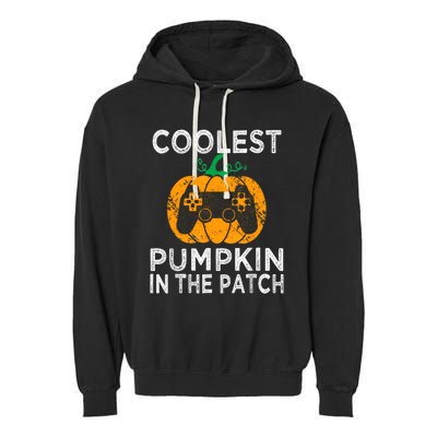 Video Gamer Coolest Pumpkin In Patch Halloween Costume Gift Garment-Dyed Fleece Hoodie