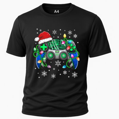 Video Game Controller Christmas Santa Hat Gamer  Performance Shirt