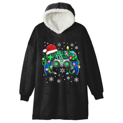 Video Game Controller Christmas Santa Hat Gamer  Hooded Wearable Blanket