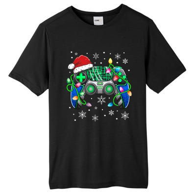 Video Game Controller Christmas Santa Hat Gamer  Tall Fusion ChromaSoft Performance T-Shirt