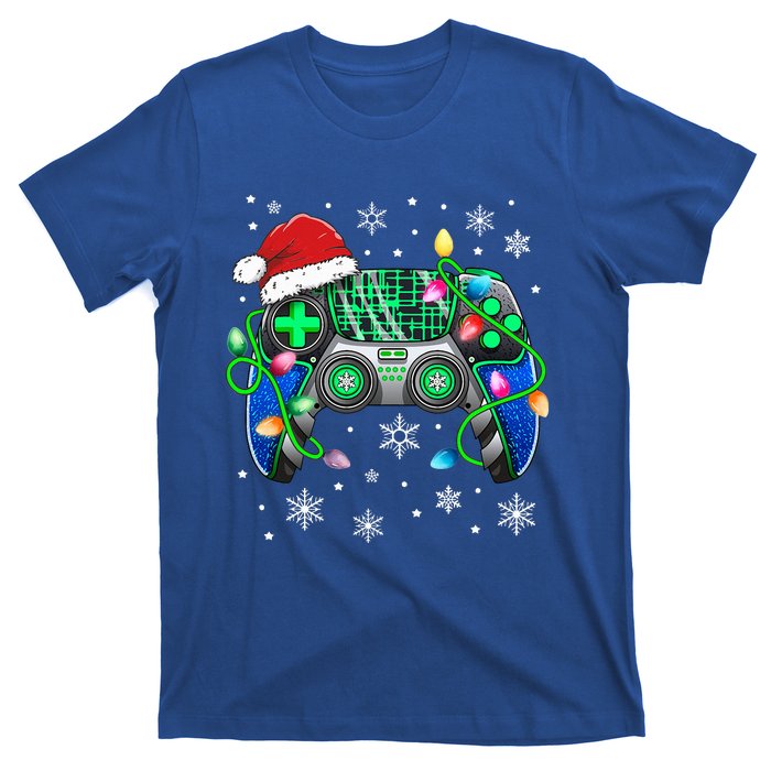 Video Game Controller Christmas Santa Hat Gamer  T-Shirt