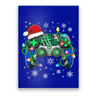 Video Game Controller Christmas Santa Hat Gamer  Poster