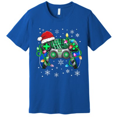 Video Game Controller Christmas Santa Hat Gamer  Premium T-Shirt