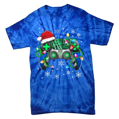 Video Game Controller Christmas Santa Hat Gamer  Tie-Dye T-Shirt