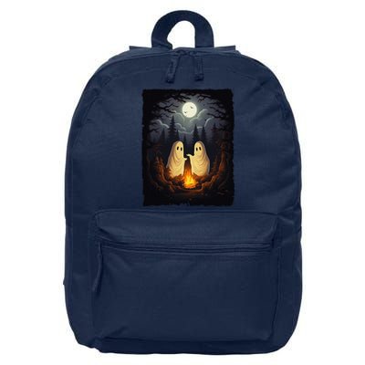 Vintage Ghost Camping Campfire Gothic Halloween 16 in Basic Backpack