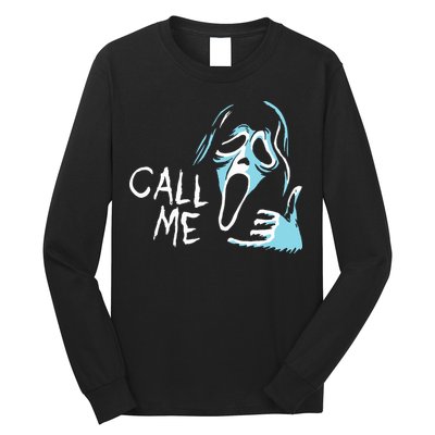 Vintage Ghostface Call Me Scream Movie Halloween Long Sleeve Shirt