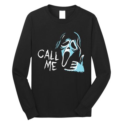 Vintage Ghostface Call Me Scream Movie Halloween Long Sleeve Shirt