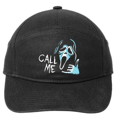 Vintage Ghostface Call Me Scream Movie Halloween 7-Panel Snapback Hat