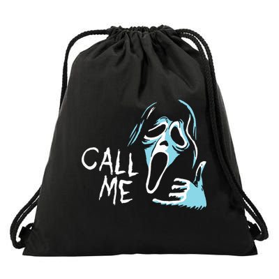Vintage Ghostface Call Me Scream Movie Halloween Drawstring Bag
