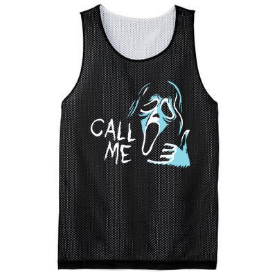 Vintage Ghostface Call Me Scream Movie Halloween Mesh Reversible Basketball Jersey Tank