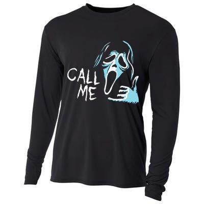 Vintage Ghostface Call Me Scream Movie Halloween Cooling Performance Long Sleeve Crew