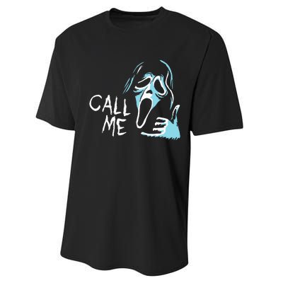 Vintage Ghostface Call Me Scream Movie Halloween Performance Sprint T-Shirt