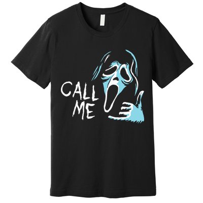 Vintage Ghostface Call Me Scream Movie Halloween Premium T-Shirt