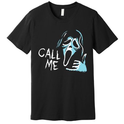 Vintage Ghostface Call Me Scream Movie Halloween Premium T-Shirt