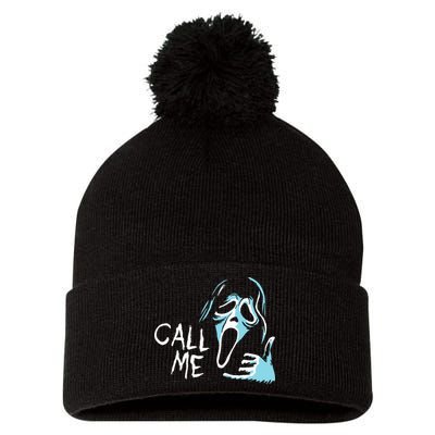 Vintage Ghostface Call Me Scream Movie Halloween Pom Pom 12in Knit Beanie