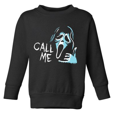 Vintage Ghostface Call Me Scream Movie Halloween Toddler Sweatshirt