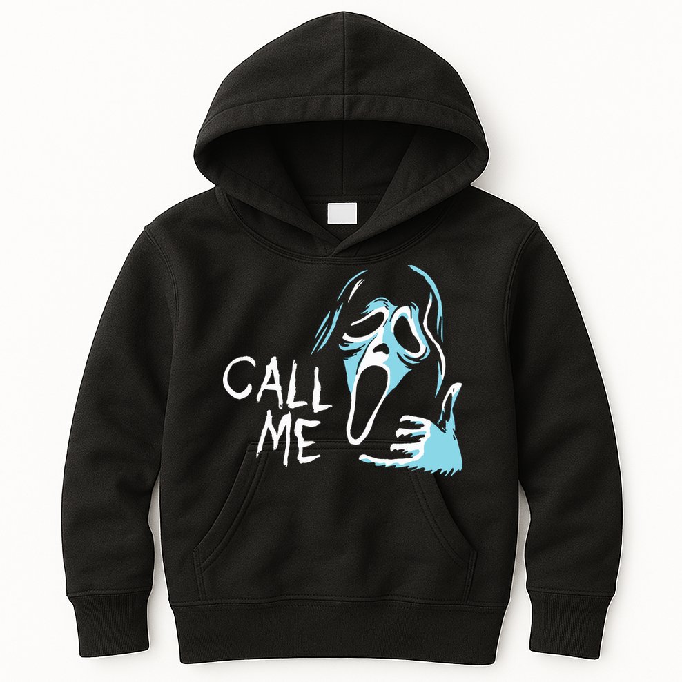 Vintage Ghostface Call Me Scream Movie Halloween Kids Hoodie