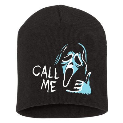 Vintage Ghostface Call Me Scream Movie Halloween Short Acrylic Beanie