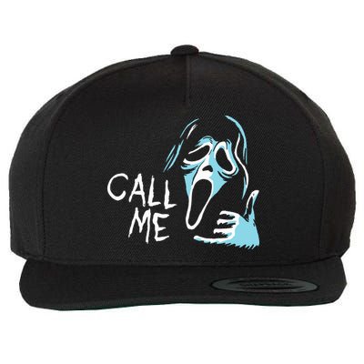 Vintage Ghostface Call Me Scream Movie Halloween Wool Snapback Cap