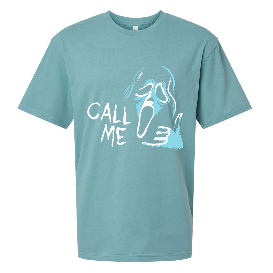 Vintage Ghostface Call Me Scream Movie Halloween Sueded Cloud Jersey T-Shirt