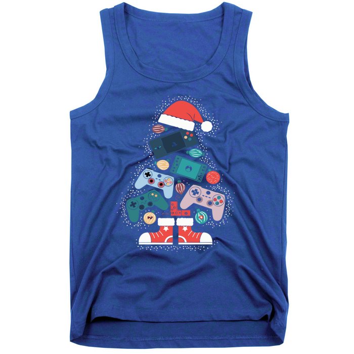 Video Game Controller Christmas Tree Gamer Funny Gift Tank Top