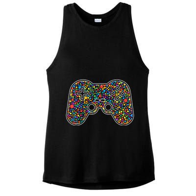 Video Game Controller Make Your Mark International Dot Day Ladies PosiCharge Tri-Blend Wicking Tank