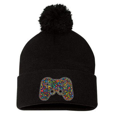 Video Game Controller Make Your Mark International Dot Day Pom Pom 12in Knit Beanie