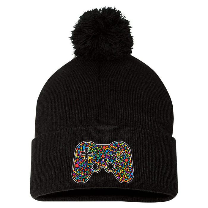 Video Game Controller Make Your Mark International Dot Day Pom Pom 12in Knit Beanie