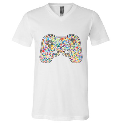 Video Game Controller Make Your Mark International Dot Day V-Neck T-Shirt